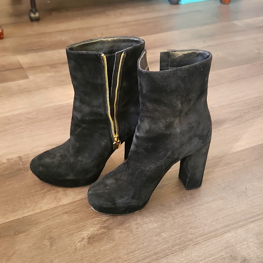 Michael Kors suede black heel booties